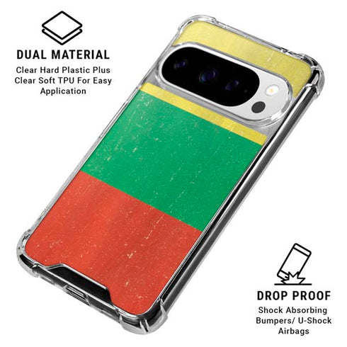Lithuania Flag Distressed Google Pixel 10 Pro Clear Case